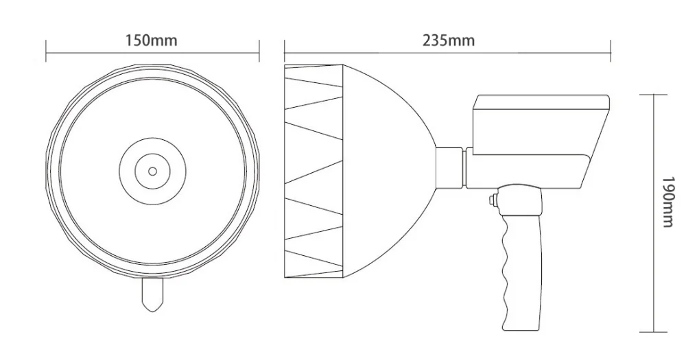 Mini 55w 4inch hand held spot light search light with high lumens