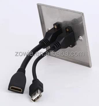 86 size stainless steel Hdmi-compatible euro usb wall plate