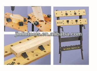 
300LBS capacity portable folding work bench,the top is bamboo 