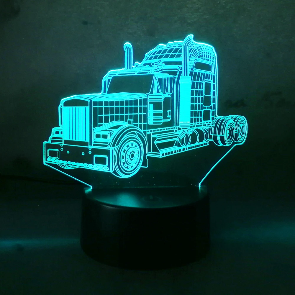 USB 3D Lamparas Patrol Bus Touch LED 7 Color Change Lava Night Light Bedroom Bedside Lamp Deco Child Kid Xmas Halloween Toy Gift