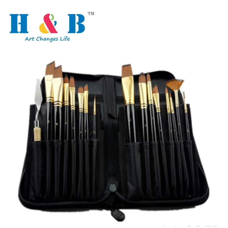 17 pieces artist brush set for watercolor or oil / acrylic