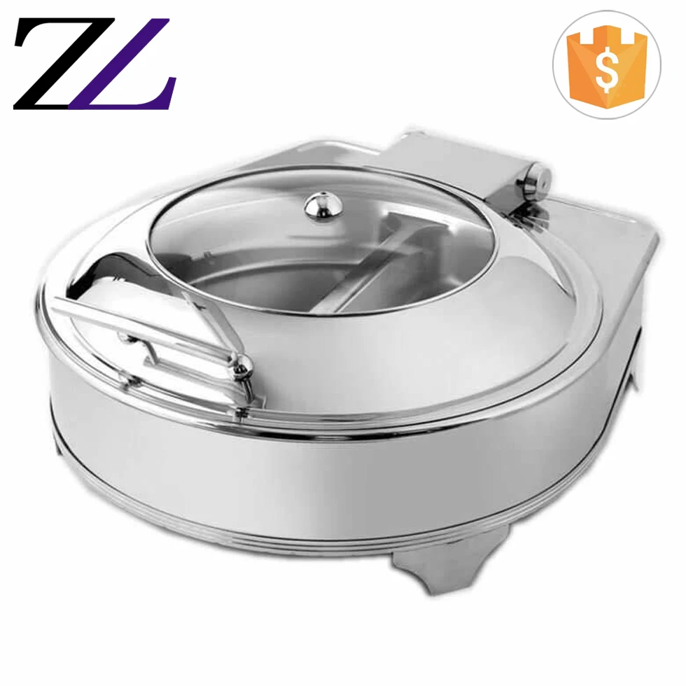 5 star hotel kitchen equipment buffet induction cooker with GN pan luxury glass lid chafing dish price in dubai
