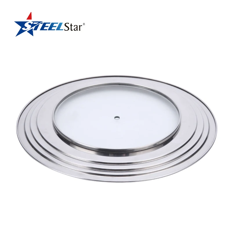
Universal Lid for Pots and Pans Fit All 8.25 Inch to 12.5 Inch Pots/Pans/Woks, Stainless Steel and Glass Lid Cover 