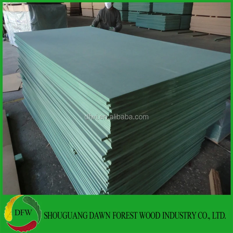 Waterproof Mdf Melamine Board/hmr Mdf/mdf Panels Green