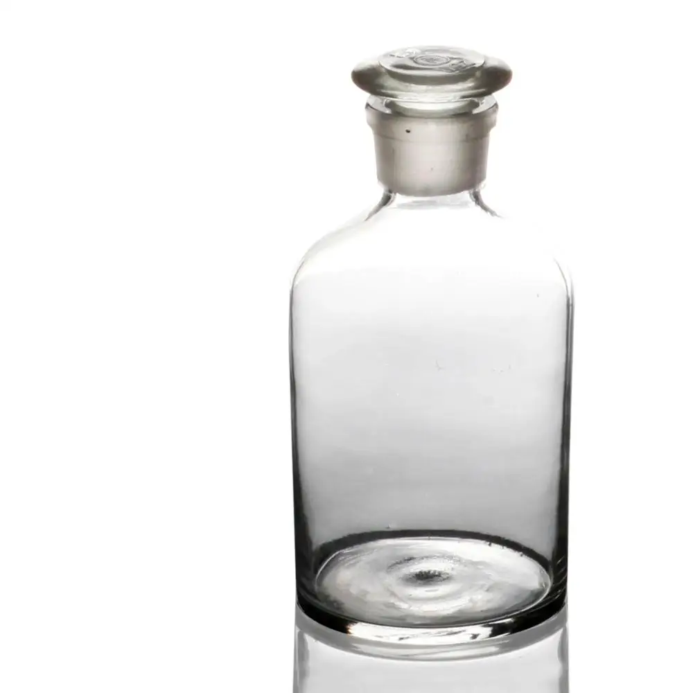 Лабораторная посуда бутылка с широким горлом и прозрачным