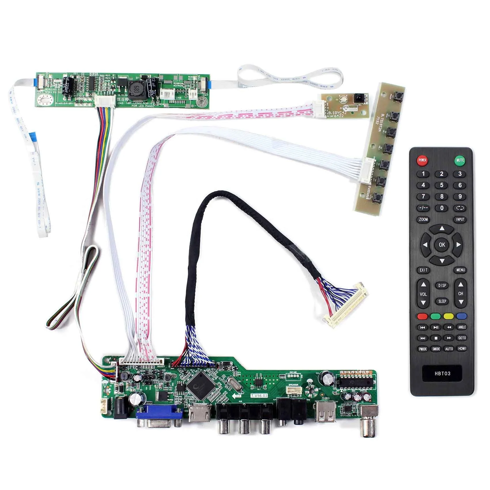HDMI VGA AV USB РФ ЖК дисплей плате контроллера T. V56.03 для 21 5 Дюймов/23 дюймов 1920x1080 экран