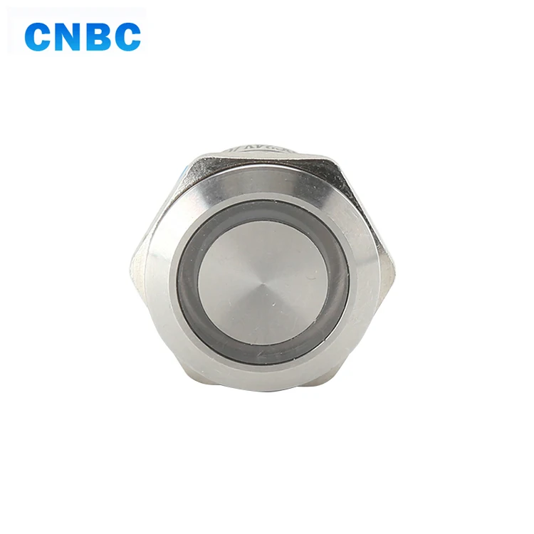 Горячая Распродажа CE водонепроницаемый 22 мм Диаметр 12 В 24 в металлический Мгновенный кнопочный переключатель со светодиодной подсветкой