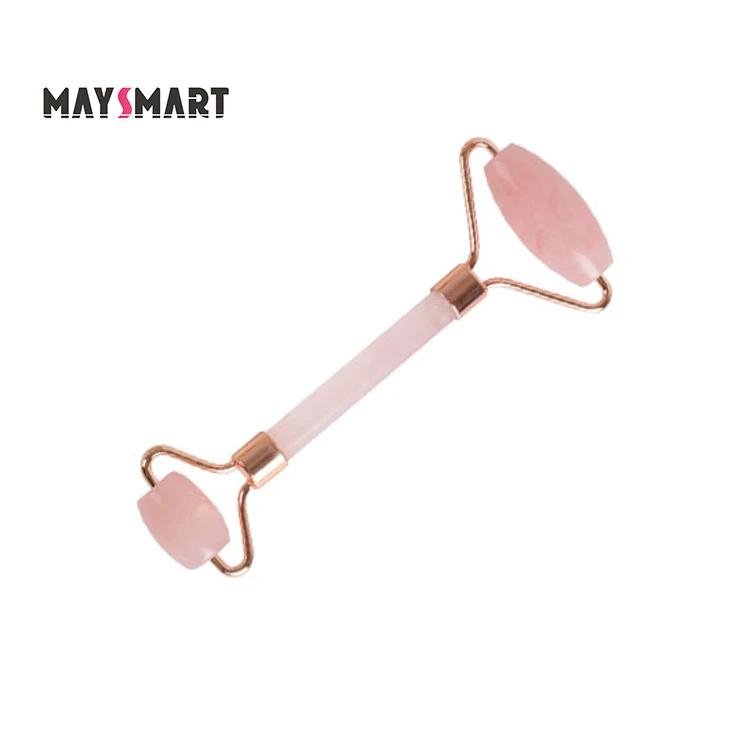 Beauty Tool Face Massager Quartz Rose Gold Wholesale Mini Double Jade Roller Facial Roller