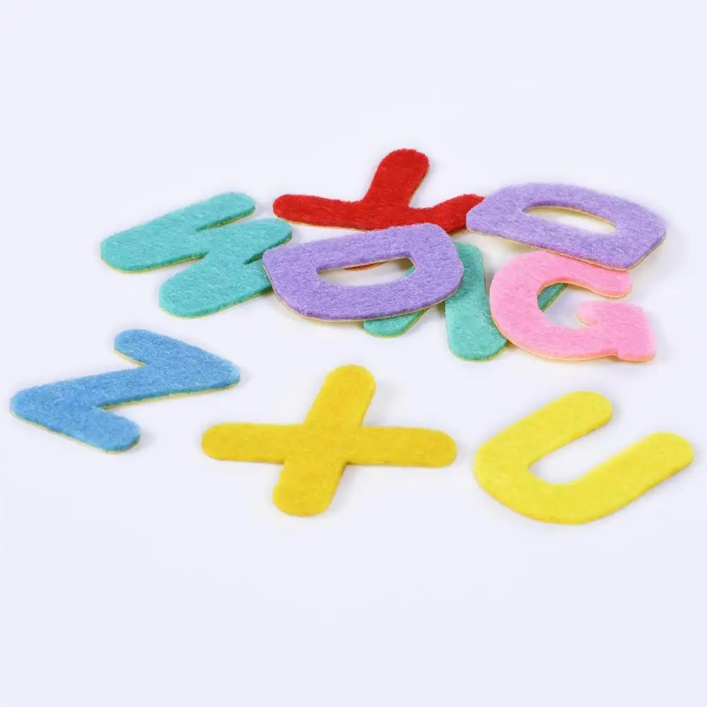 Adhesive diy craft educational toy montessori kids english chart wholesale die cut stickers felt alphabet letter