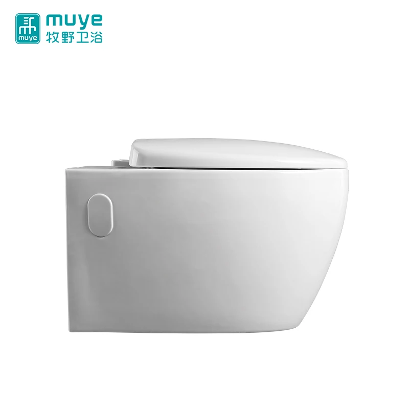 European Design Ceramic Washdown Round Shape Wholesale Bathroom Wall Hung Toilet