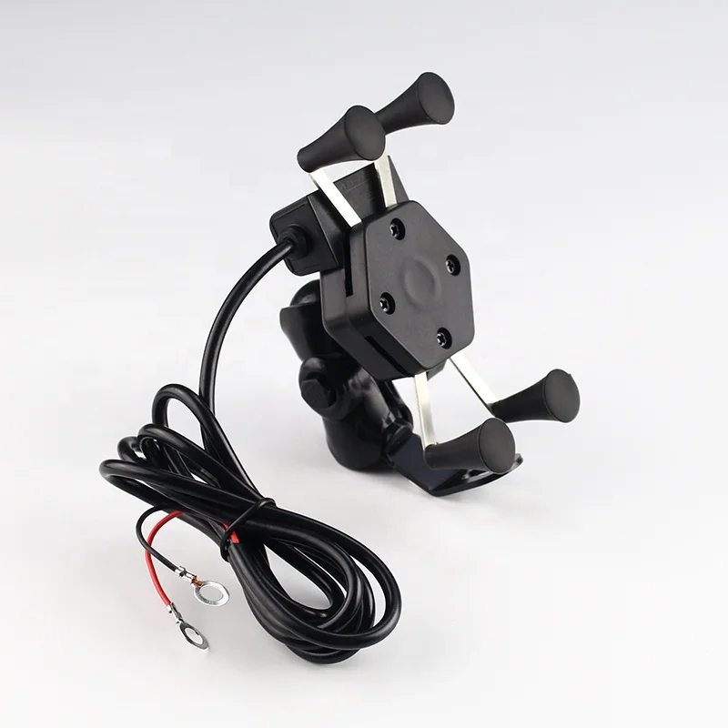 Adjustable Motorcycle Phone Charging Holder Mobile Phone Holder With USB Charger Scooter