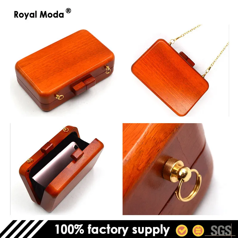 
Rectangular Wooden Cluth Bag for Ladies Evening Handbag 