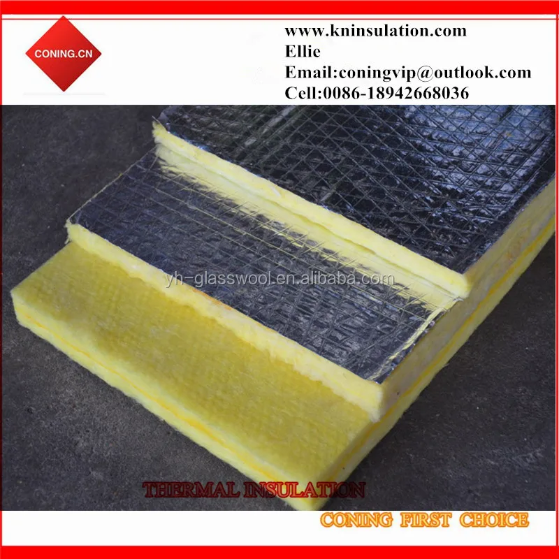 Acoustic and soundproof Glass wool with black veil