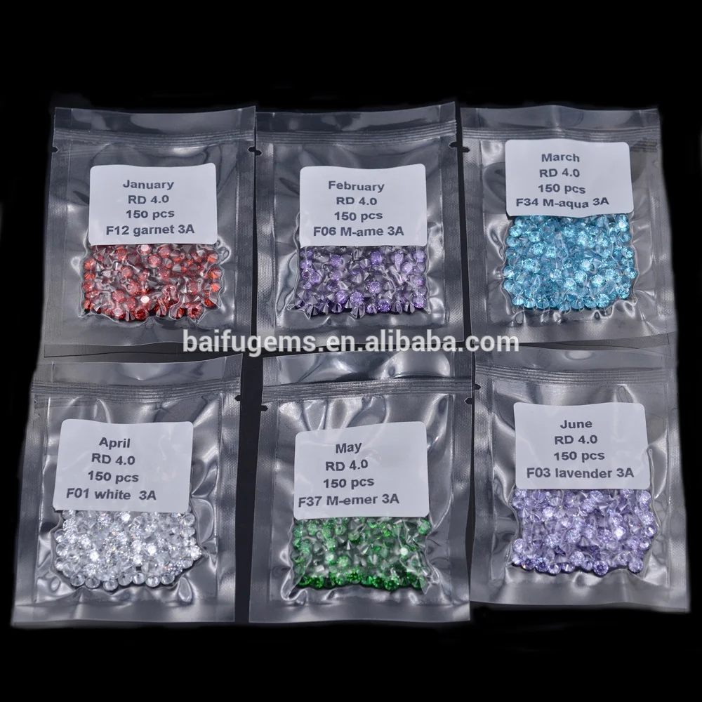 machine cut 12 month colors AAAAA top quality loose cz stone birthstone