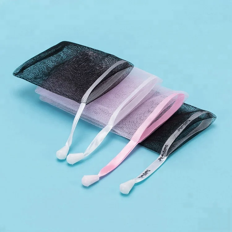 Wholesale Promotion Drawstring Net Bag Soap Foaming Reusable Soap Mesh Bag To Be In  White Black Pink And Other Colors