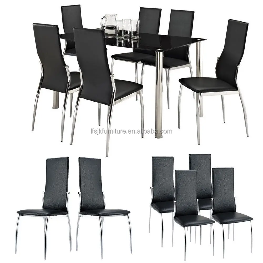 Современное дешевое стекло обеденный стол и 6 стульев современный обеденный стол