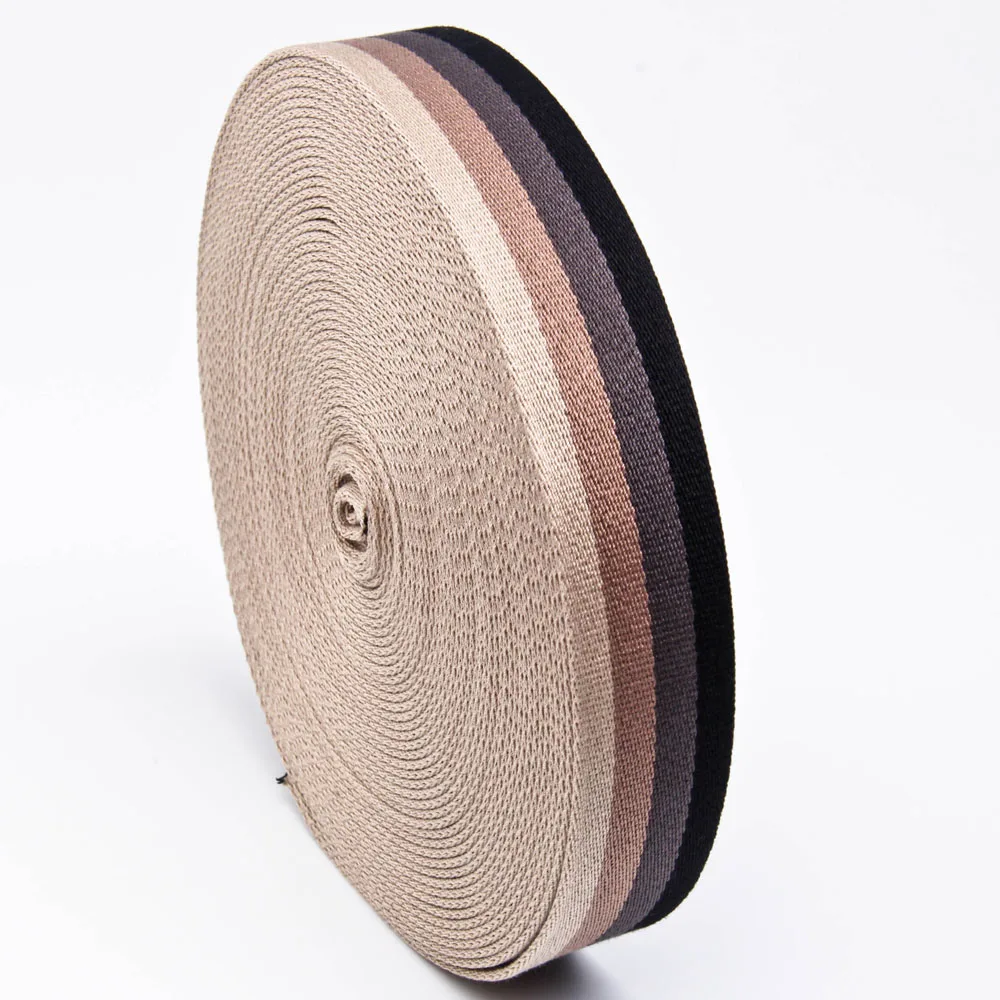 1.5 Inch High Quality Woven Colored Stripe Cotton Webbing