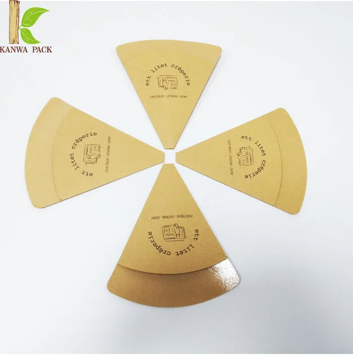 Custom printing food grade cone shape crepe food cone custom brown  kraft paper crepe cone holder