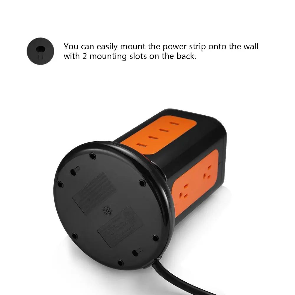 6 Outlet Tower Power Strip Surge Protector with 4 USB Charging Ports