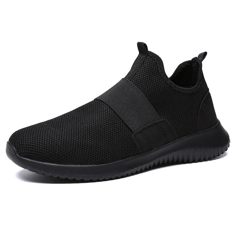 
low price Light wight Comfort MD sole black sneakers men no laces casual shoes 