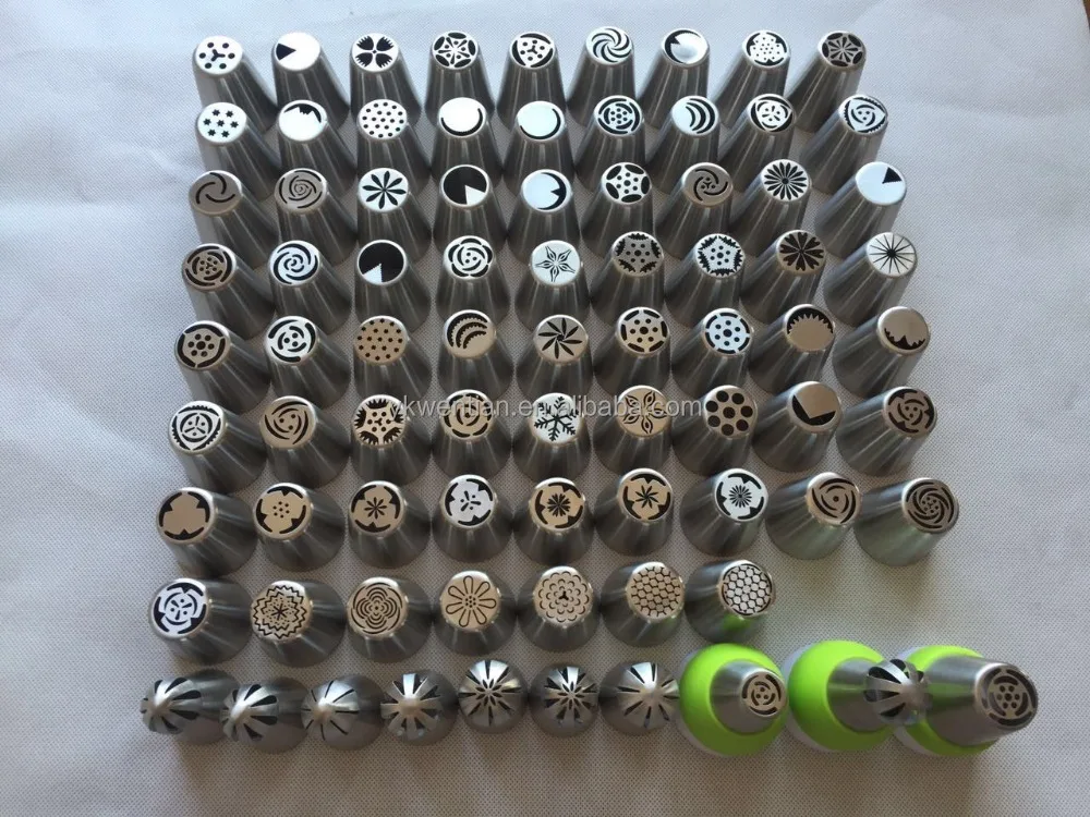 China OEM Cake Decorating Tool Nozzle With Pastry Bag Russian Tips Set