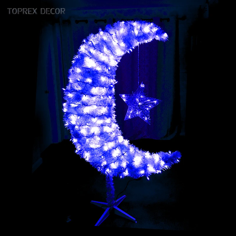 3d домашний декор для торгового центра, праздничное украшение, луна Рамадан с подсветкой