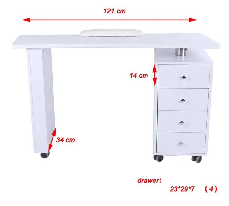 
Modern White Manicure Bar Vented Salon Nail Table With Vacuum 