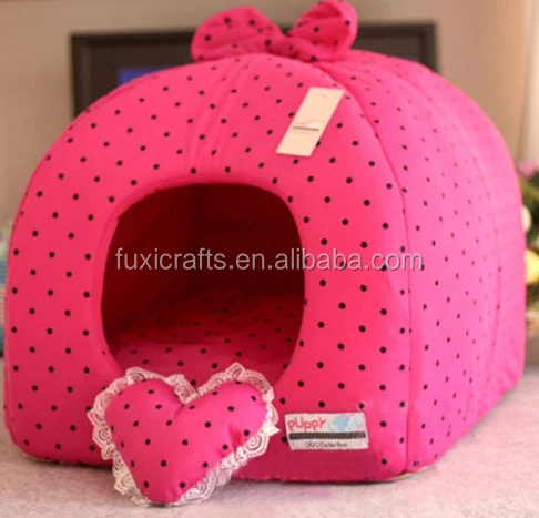 
Rose/Purple Princess Pet Dog Cat Soft Bed House Tent Small+toy 