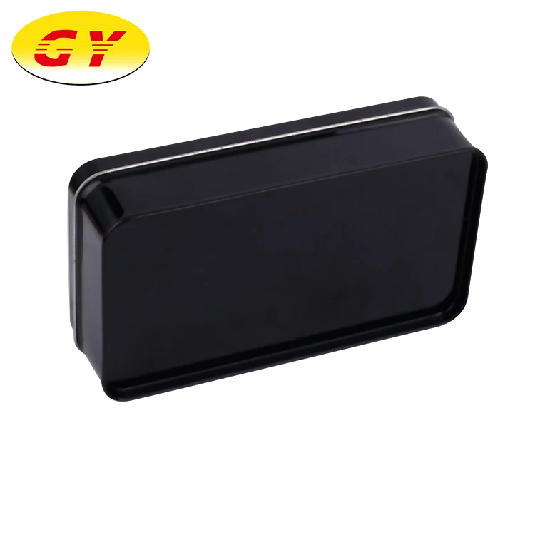 Black Custom Embossed Tin Box With Hinged Lid