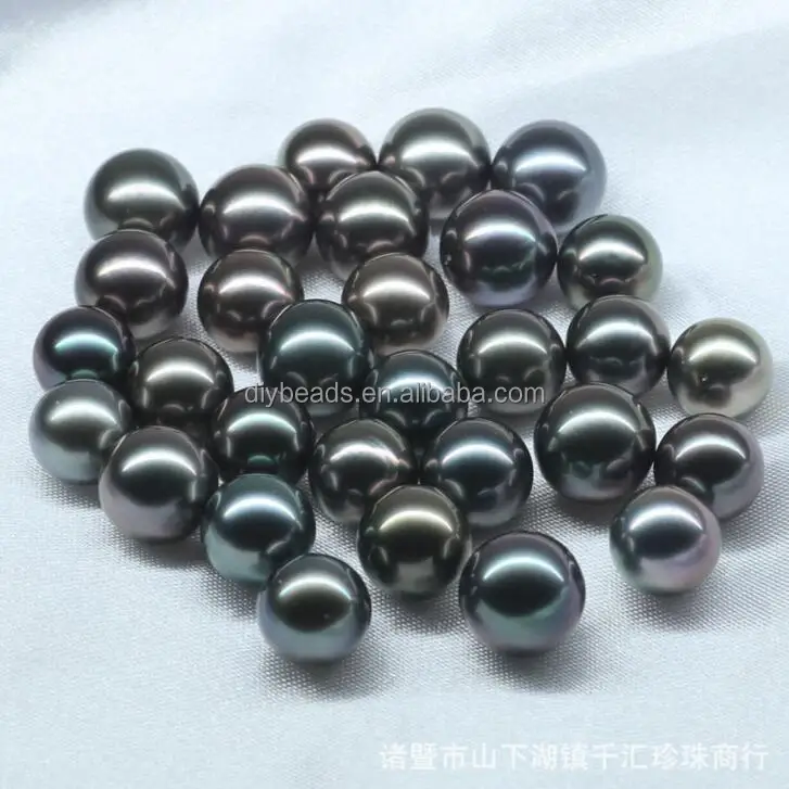 Wholesale grade 4A perfect no flaw smooth 9-10mm black loose natural Tahitian black pearl