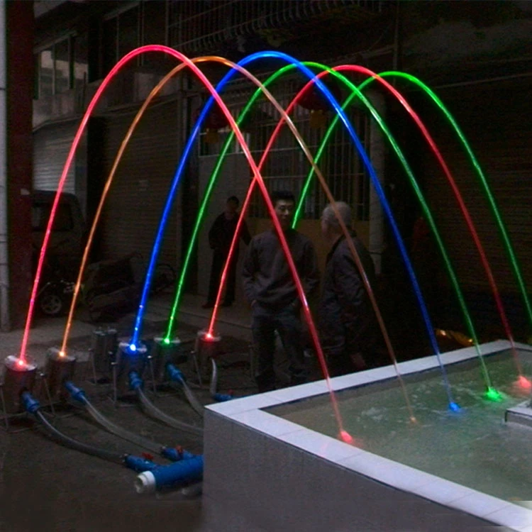 Glass Shape Glazy Water Column Dancing Jumping Jet Fountain