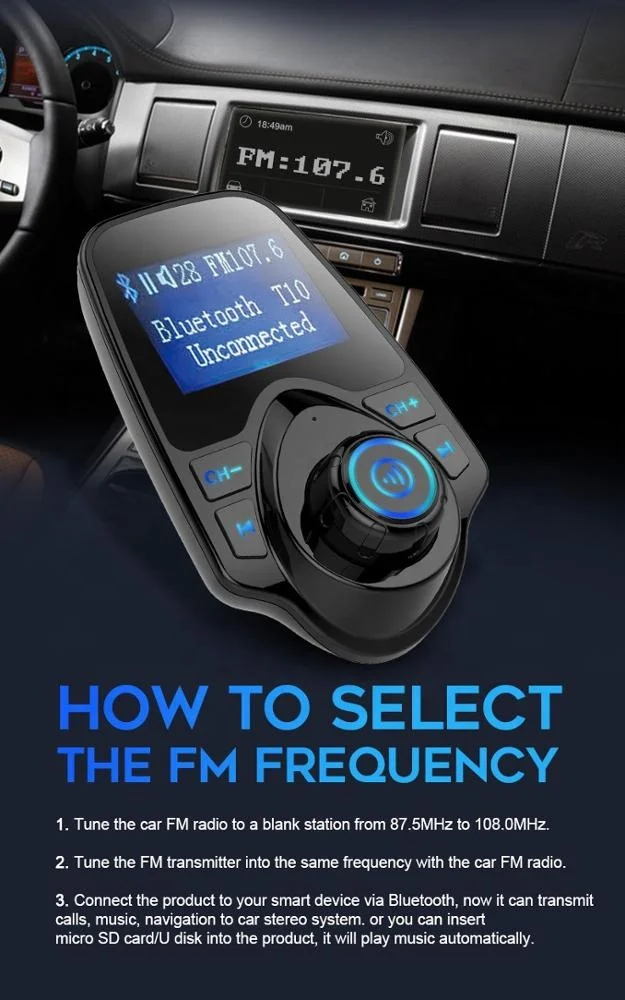 AGETUNR T10 Bluetooth V4.2 MP3 экран плеера автомобильный FM передатчик дисплей автомобиля Coltage AUX Micro SD карты DC 5V2.1A зарядки