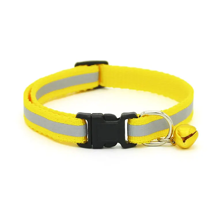 Wholesale 1.0cm cheap 12 colors basic small dog cat collar reflective