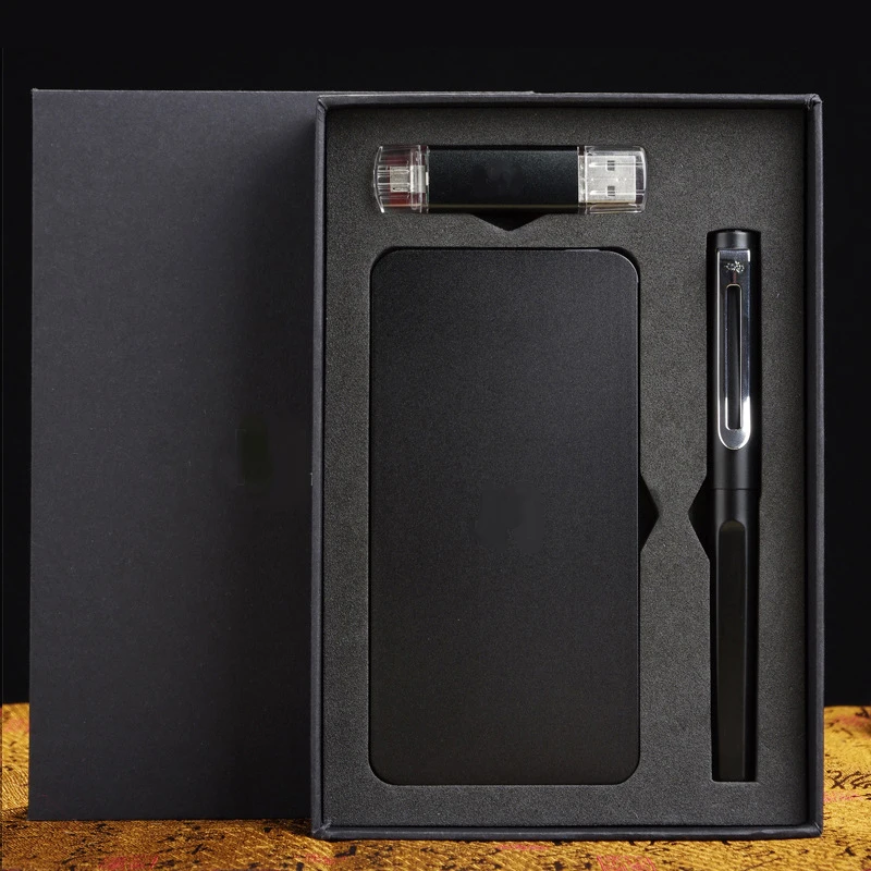 Premium business promotional gift customized logo printing 6000mAh slim power bank business gift set