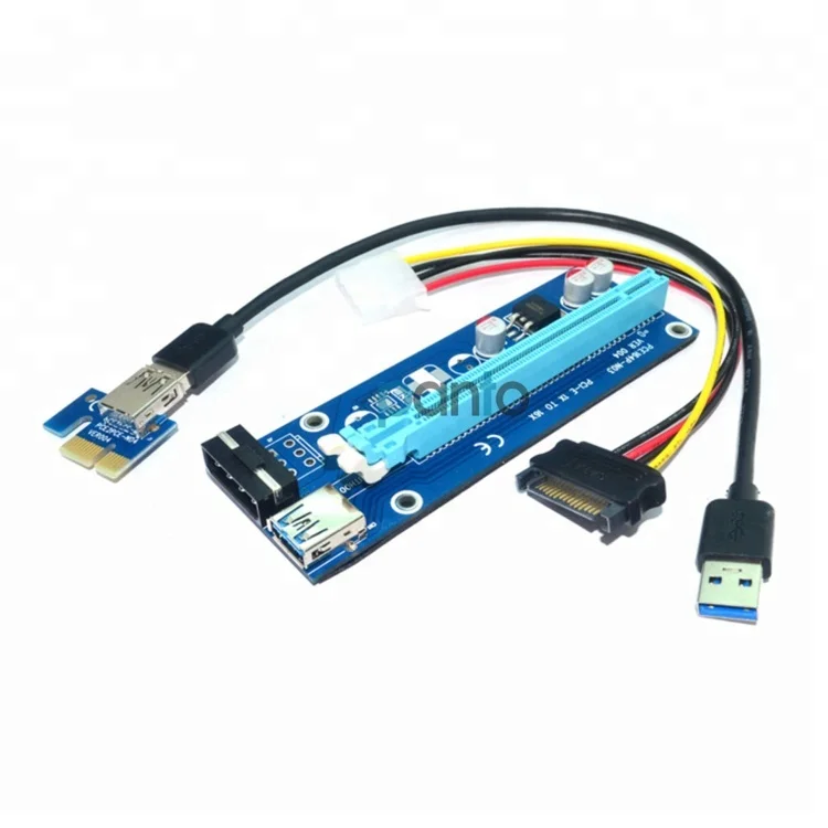 
pci-e extender adapter card PCIE Riser 1X to 16X external pci express slot converter card for Bitcoin 