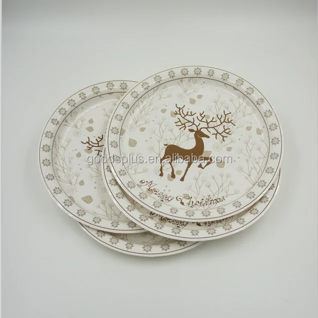 Highquality disposable paper plates with printed christmas