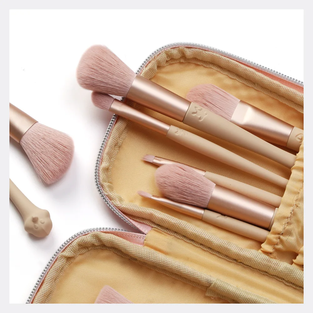 Pink 12pcs Zodiac Pattern Unique Design Microcrystalline Bristles Makeup Brush