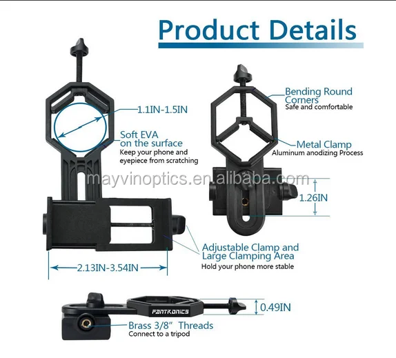 Factory Adjustable Rotates Vertical and Horizontal Bracket Universal Smartphone Tripod Adapter Phone Mount with U.S. Patent