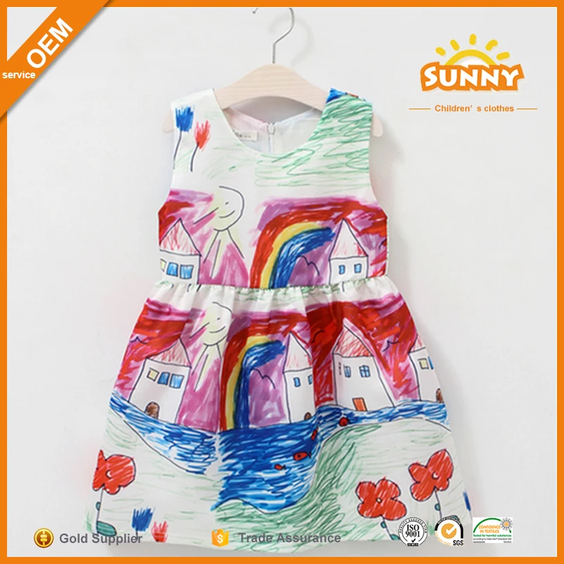 В прошлом Дизайн Ручная Роспись Хлопчатобумажное Платье Рождественский Подарок Ручной Росписью Платье