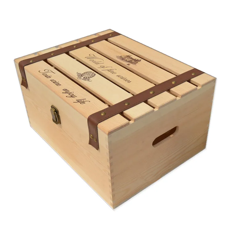 Luxury 6 Bottle Wooden Wine Boxes Glass Storage  Case For Wine Lovers