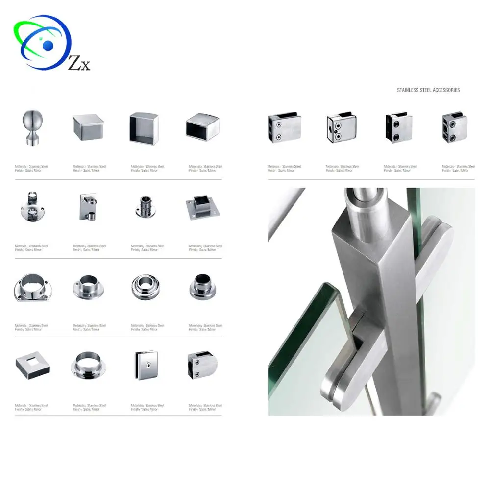 316 Grade stainless steel railings fittings accessories for 304 inox handrail balustrades