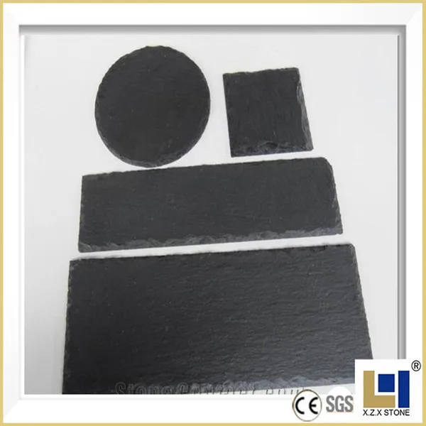 Wholesale customized black slate dinner plate and coaster plate