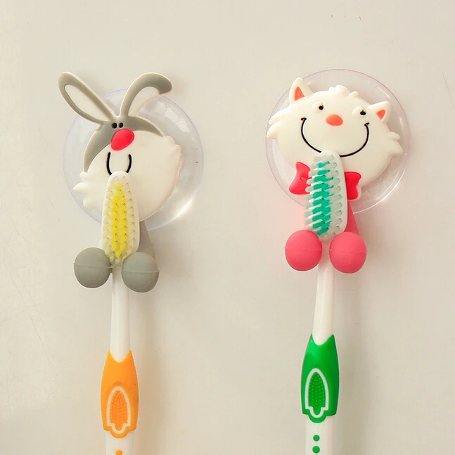 Wholesale cartoon silicone tooth brush holder for kids
