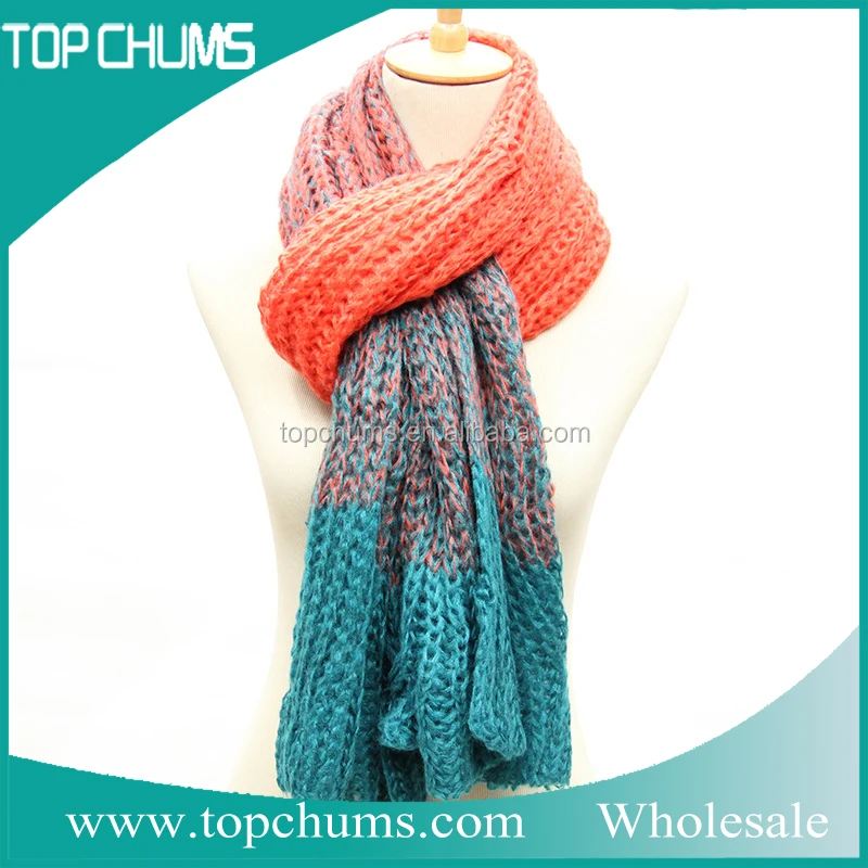 Оптовая торговля китая иу рынок малого MOQ зима Градиент knited новая модель шарф