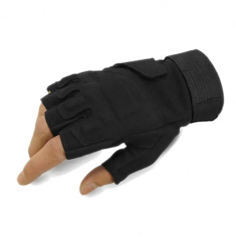 RTS bicycle riding half-finger gloves with microfiber reflective strips thickened anti-fall wear-resistant shock-absorbing glove