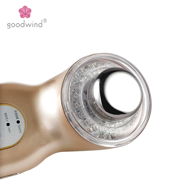 
Home Use Dialysis Skin Care Wireless Ultrasonic Face Massager With 3 Color LED Light Ionic Therapy 