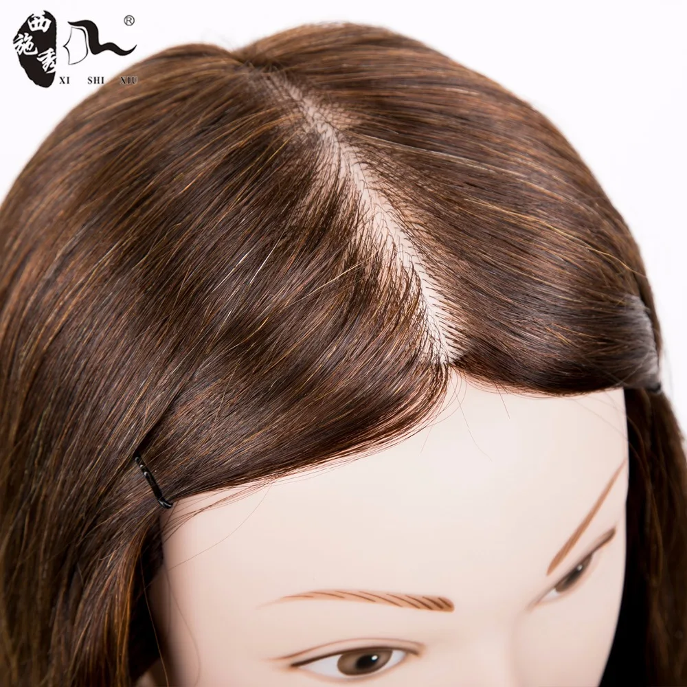 XISHIXIUHAIR 100% Natural Human Hair Training Head for Hairdresser American African Training Mannequin Doll Head