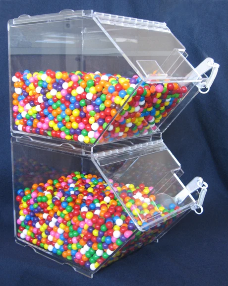 Wholesale stackable acrylic candy bins with scoop