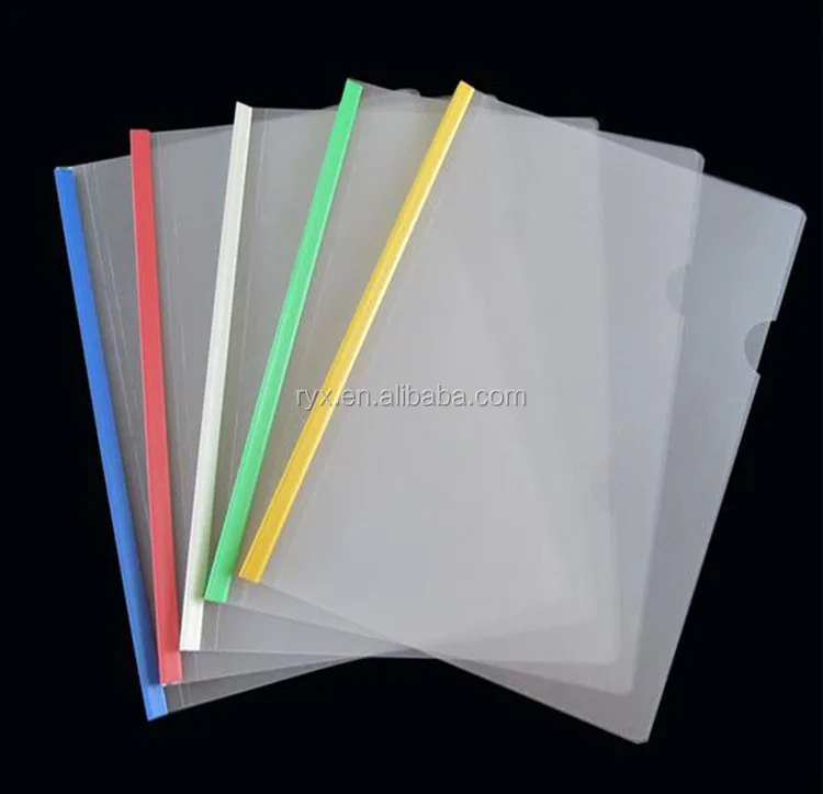 
Plastic transparent report file folder with spine Q bar 