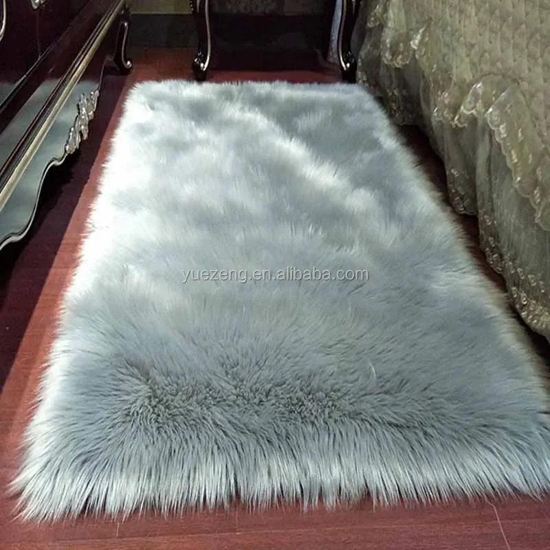 Fluffy Single Fake Sheepskin Faux Fur Hairy Mat Fur Rug